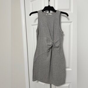 Elodie Gray Knot Detail Midi Dress
